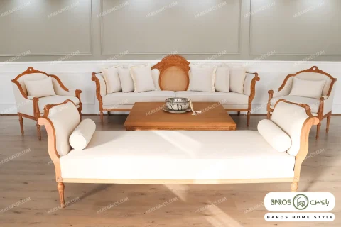 ست مبلمان کاجی مصری و بنچ مصری باروس (5)