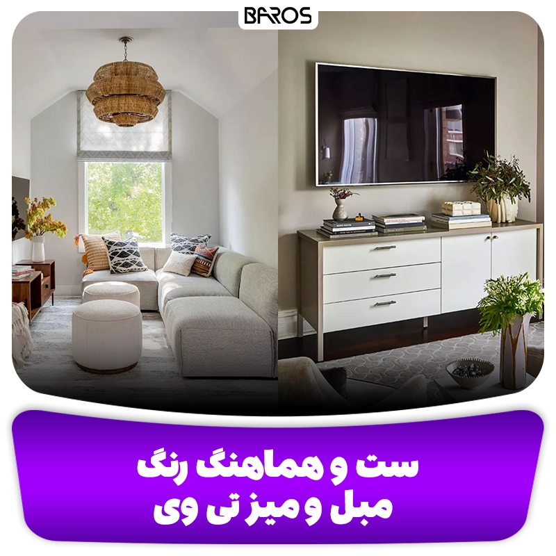 ست و هماهنگ بودن رنگ مبل و میز تی وی وبلاگ مبل باروس