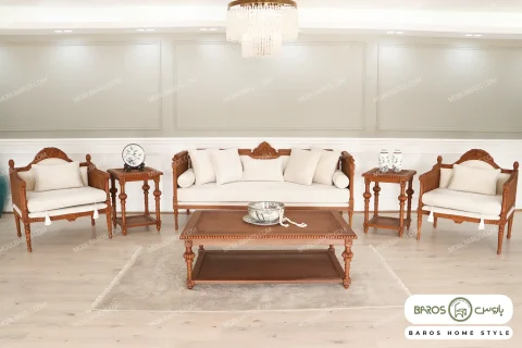 مبلمان ۱۰ نفره ترکیبی کلاسیک و راحتی مهسا و کاجی باروس (17)