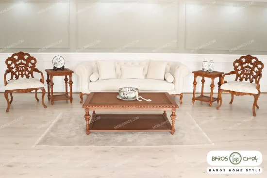 مبلمان ۱۰ نفره ترکیبی کلاسیک و راحتی مهسا و کاجی باروس (9)