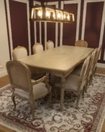 میز ناهار خوری چوبی روتی با صندلی کمند (1)