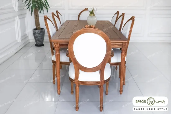 میز ناهار خوری چوبی کاجی کد ۳۳ باروس04 (3)