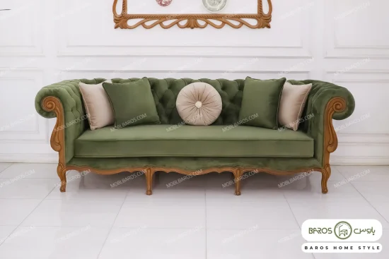 مبل کلاسیک ۱۰ نفره کاجی و چستر نیکا و کینگ کد ۲ باروس (22)
