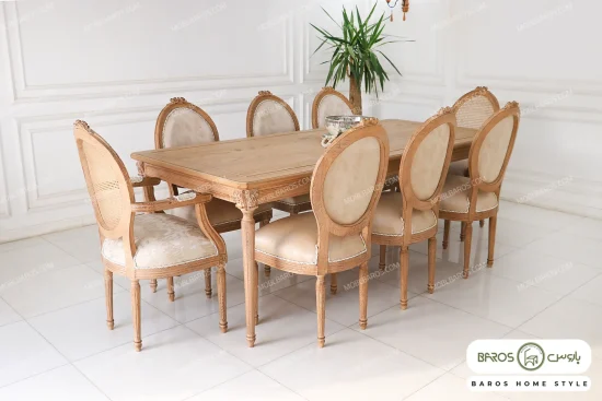 میز ناهار خوری چوبی کاجی کد ۳۶ باروس (2)