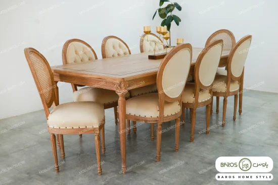 میز ناهار خوری چوبی کاجی کد ۳۷ باروس (2)