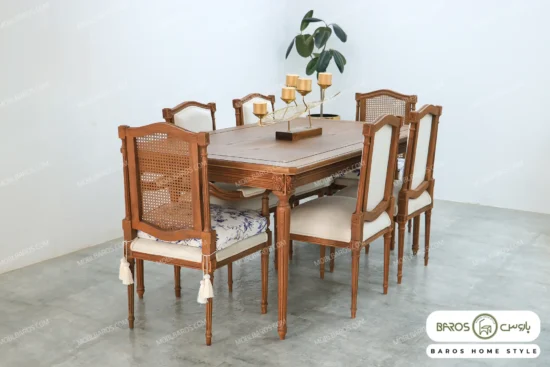 میز ناهار خوری کاجی با صندلی مهسا کد ۳ باروس (1)