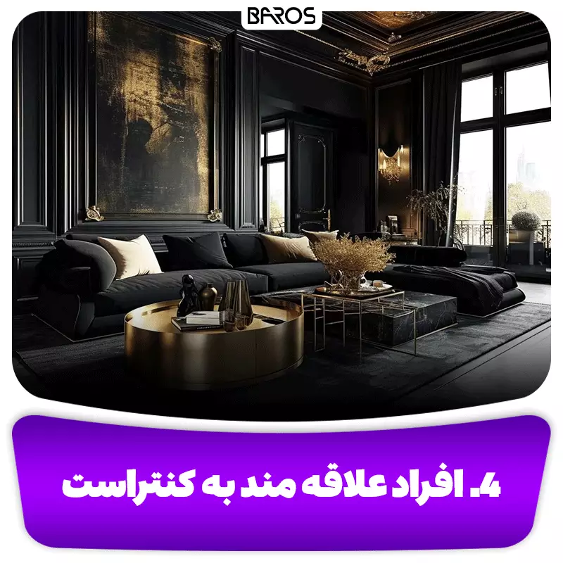 ۴. افراد علاقه مند به کنتراست‌ در دکوراسیون