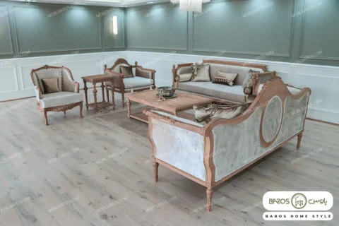 ست مبلمان ۸ نفره کاجی مصری و پرنس باروس (2)