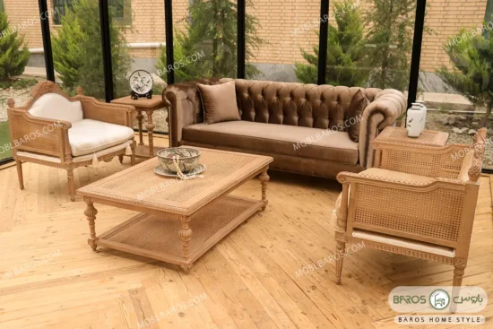 مبل کلاسیک کاجی و چستر دسته پی (1)