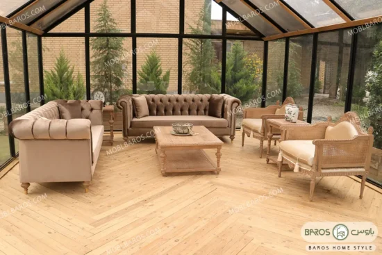 مبل کلاسیک کاجی و چستر دسته پی (9)