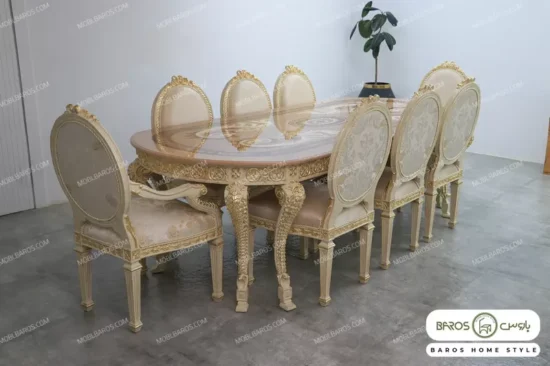 میز ناهار خوری سلطنتی الینا با صفحه معرق باروس (2)