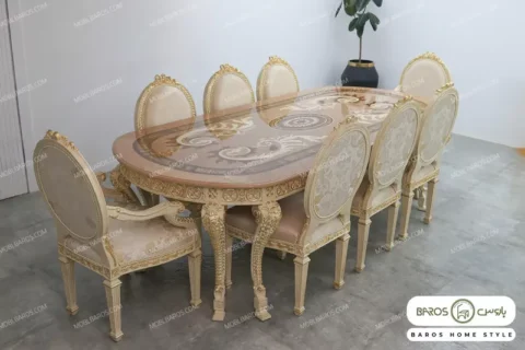 میز ناهار خوری سلطنتی الینا با صفحه معرق باروس (3)