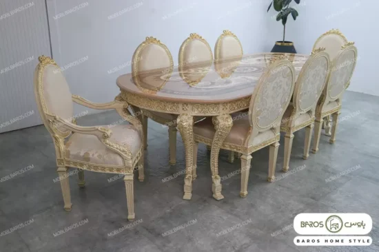 میز ناهار خوری سلطنتی الینا با صفحه معرق باروس (5)