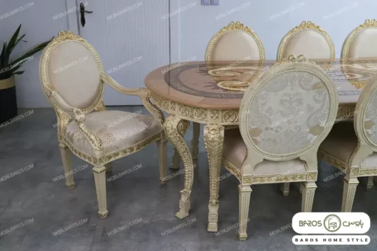 میز ناهار خوری سلطنتی الینا با صفحه معرق باروس (6)