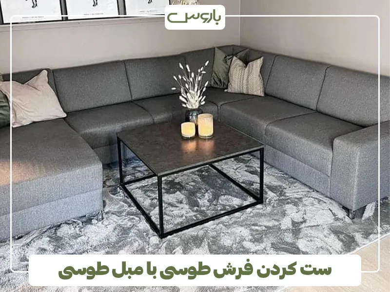 ست کردن فرش طوسی تیره یا روشن با مبل طوسی 4