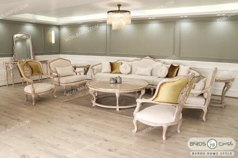 مبل کلاسیک لوکس و منبتی جدید نوادا کد ۳ باروس (2)