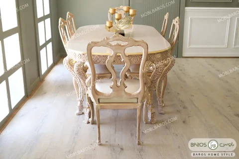 میز ناهارخوری کلاسیک و چوبی آرتمیس کد ۲ باروس0 (4)