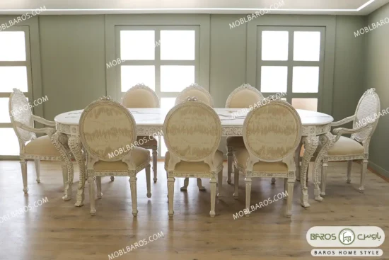 میز ناهار خوری سلطنتی الینا با صفحه طرح‌دار باروس (11)