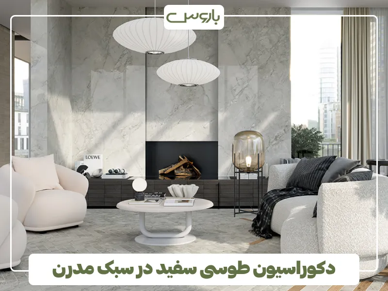دکوراسیون طوسی سفید در سبک مدرن