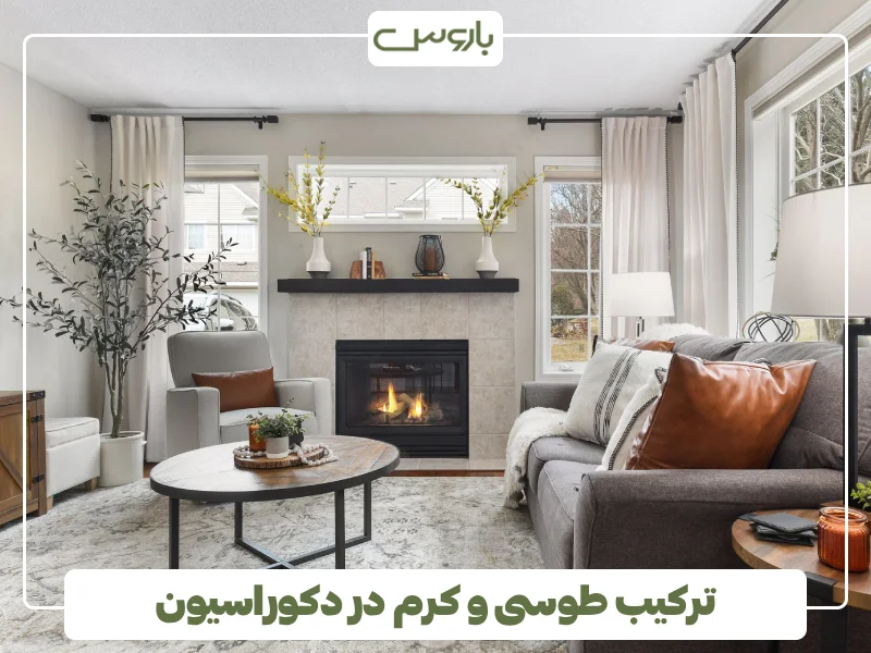 ترکیب طوسی و کرم در دکوراسیون (1)