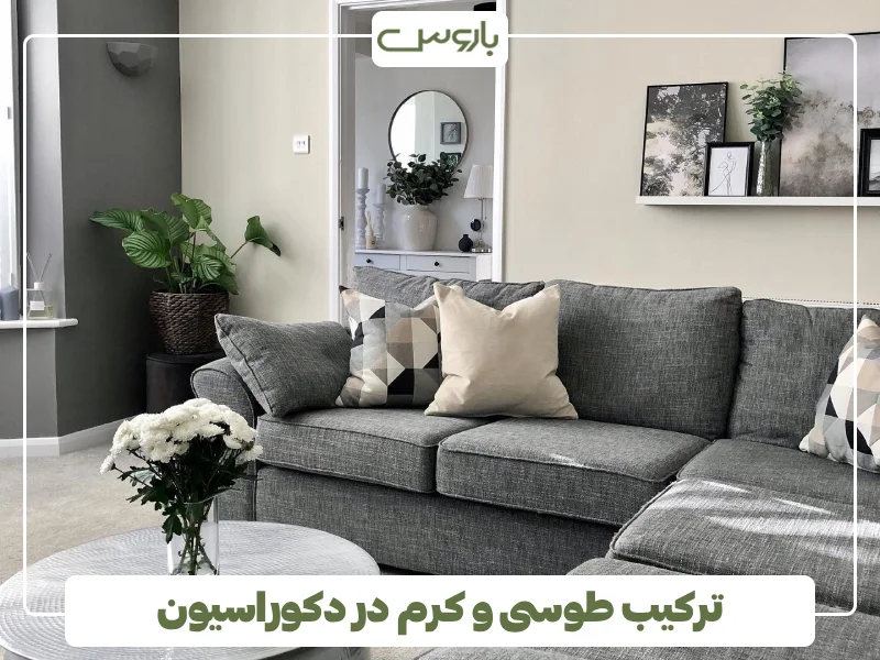 ترکیب طوسی و کرم در دکوراسیون