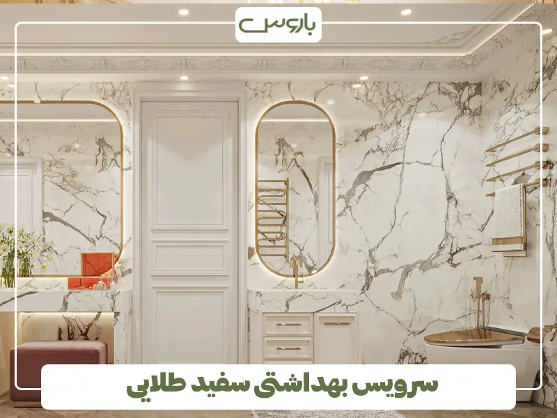 سرویس بهداشتی سفید طلایی