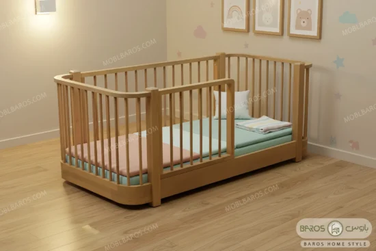 تخت خواب کودک تمام چوب جولیا (3)