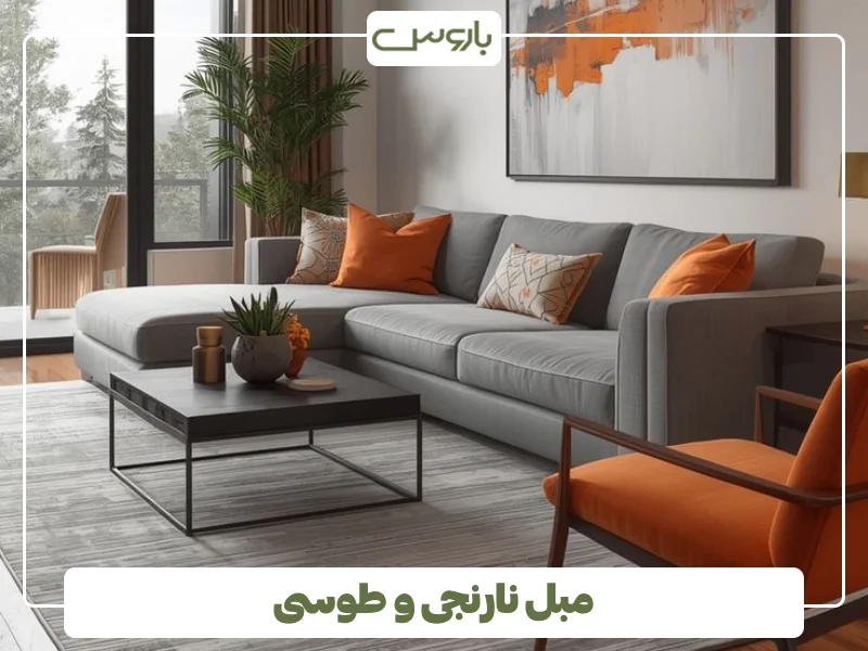 مبل نارنجی و طوسی (1)