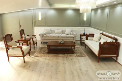 مبل کلاسیک کاجی و کاناپه گیسو و مهسا (2)