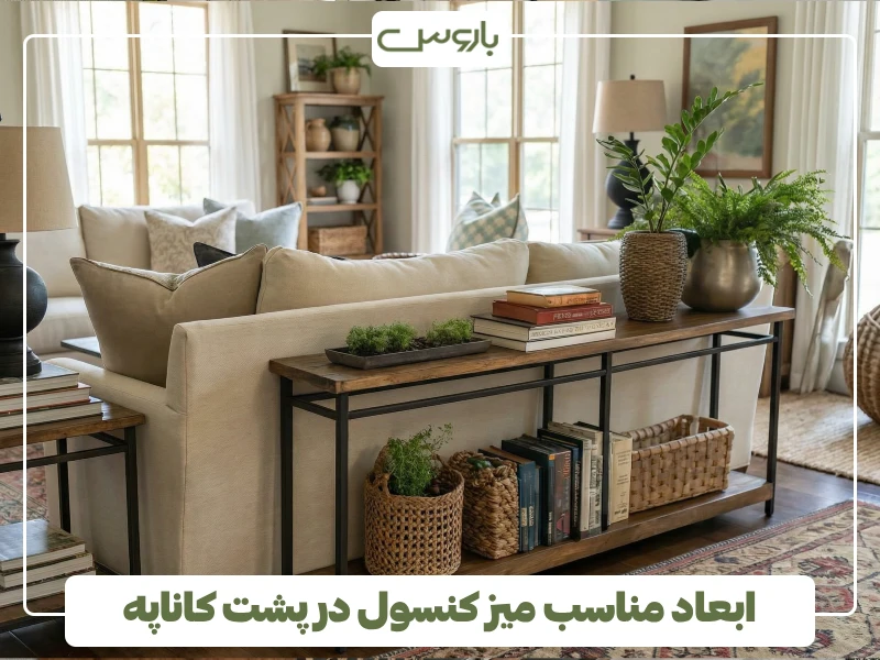 ابعاد مناسب میز کنسول در پشت کاناپه ابعاد مناسب میز کنسول در پشت کاناپه