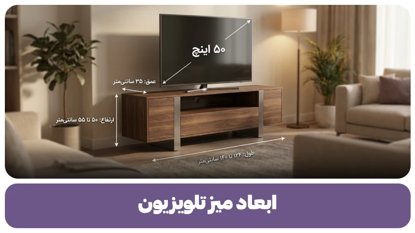 ابعاد میز تلویزیون