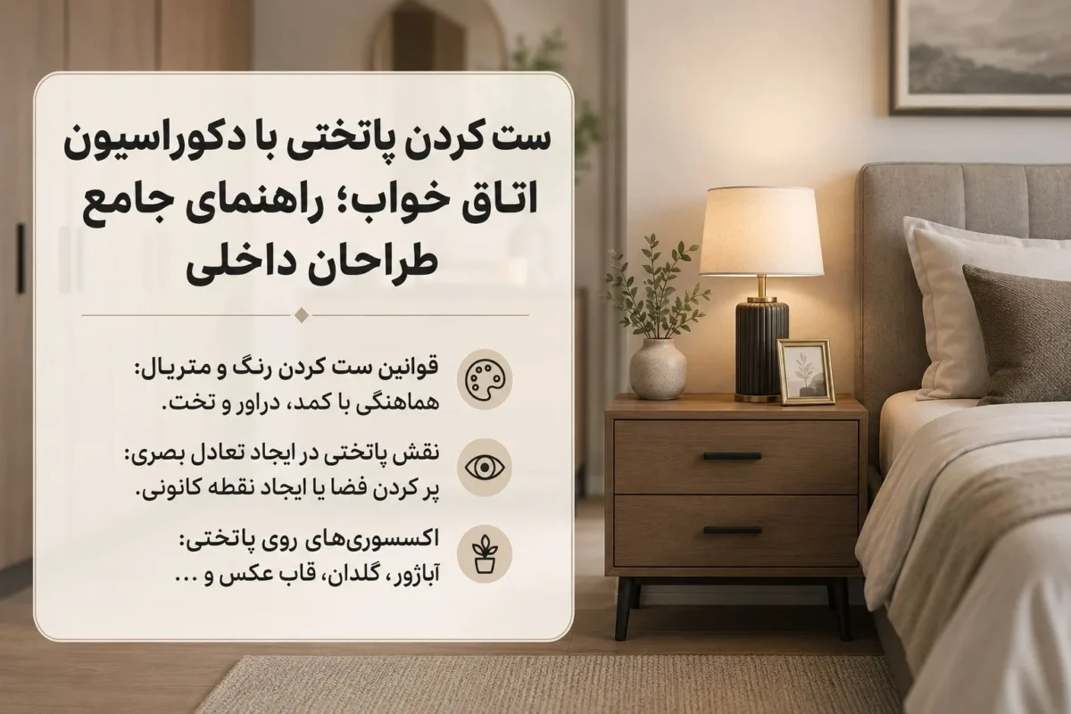 ست کردن پاتختی با دکوراسیون اتاق خواب