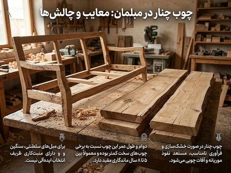 معایب چوب چنار در مبلمان معایب چوب چنار در مبلمان