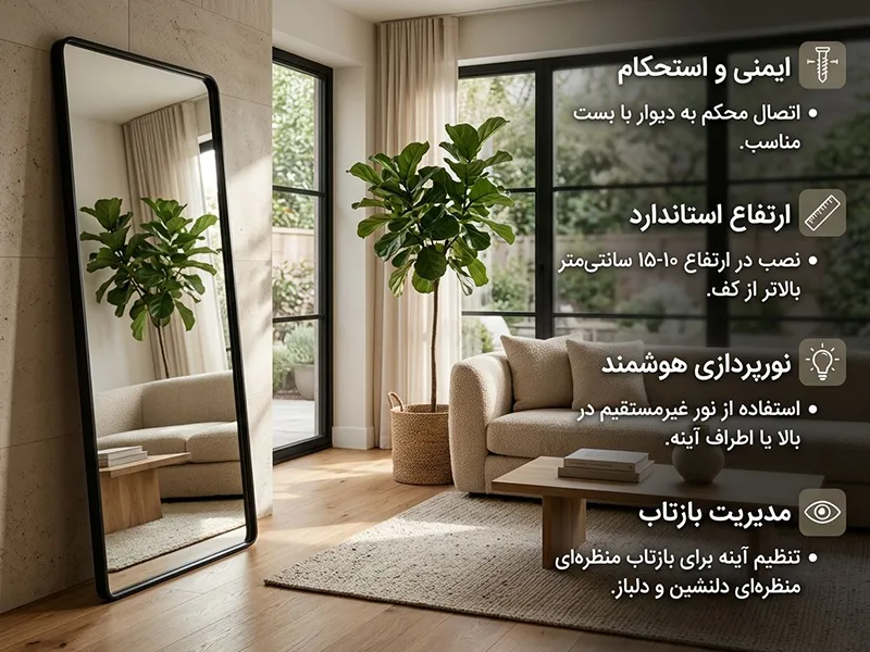 نکات مهم نصب آینه قدی نکات مهم نصب آینه قدی