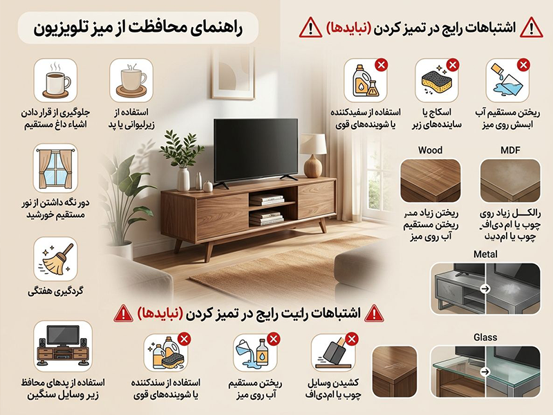 چگونه از میز تلویزیون در برابر آسیب محافظت کنیم؟ چگونه از میز تلویزیون در برابر آسیب محافظت کنیم؟