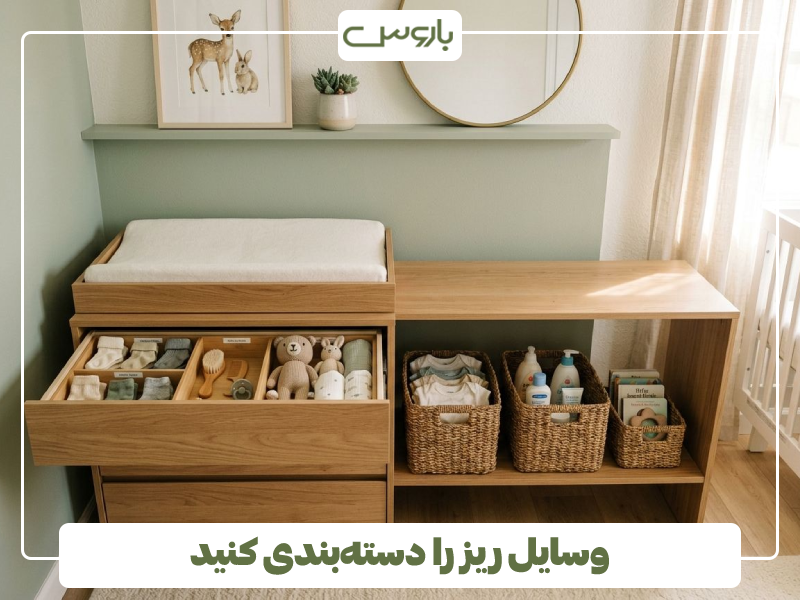 چیدمان سیسمونی اتاق نوزاد ساده