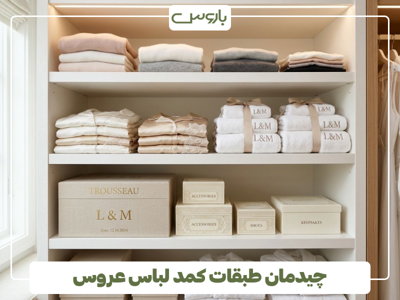 چیدمان طبقات کمد لباس عروس