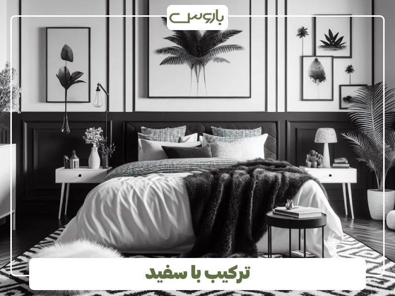 ترکیب روتختی مشکی و دکور اتاق سفید ترکیب روتختی مشکی و دکور اتاق سفید