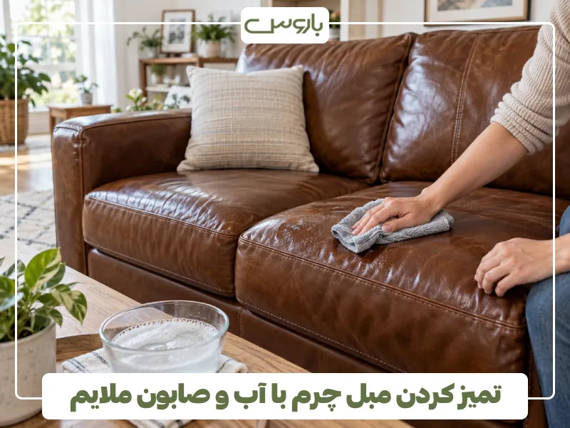 تمیز کردن مبل چرم با آب و صابون ملایم