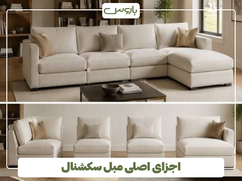اجزای اصلی مبل سکشنال اجزای اصلی مبل سکشنال