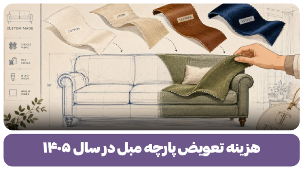 هزینه تعویض پارچه مبل